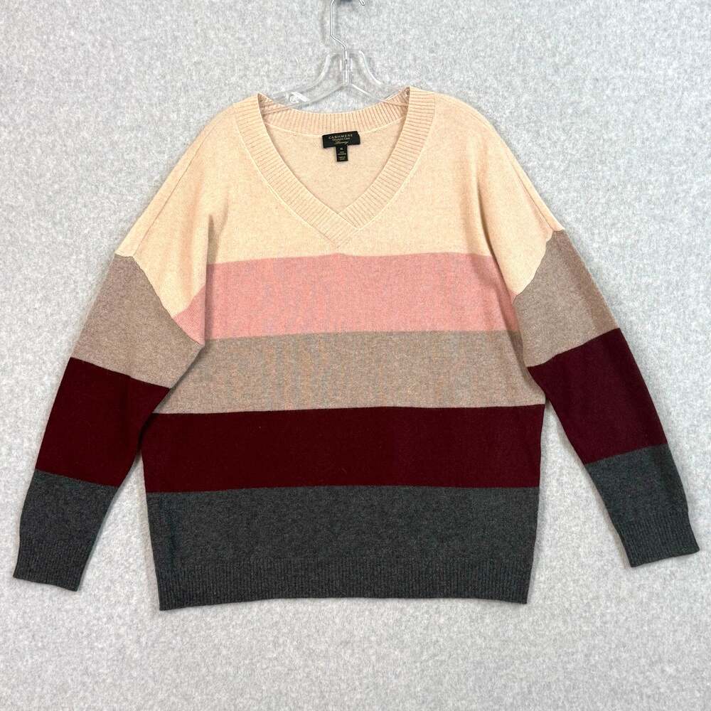 Charter Club Luxury Sweater Size XL 100% Cashmere V Neck Luxe Elevated Basic